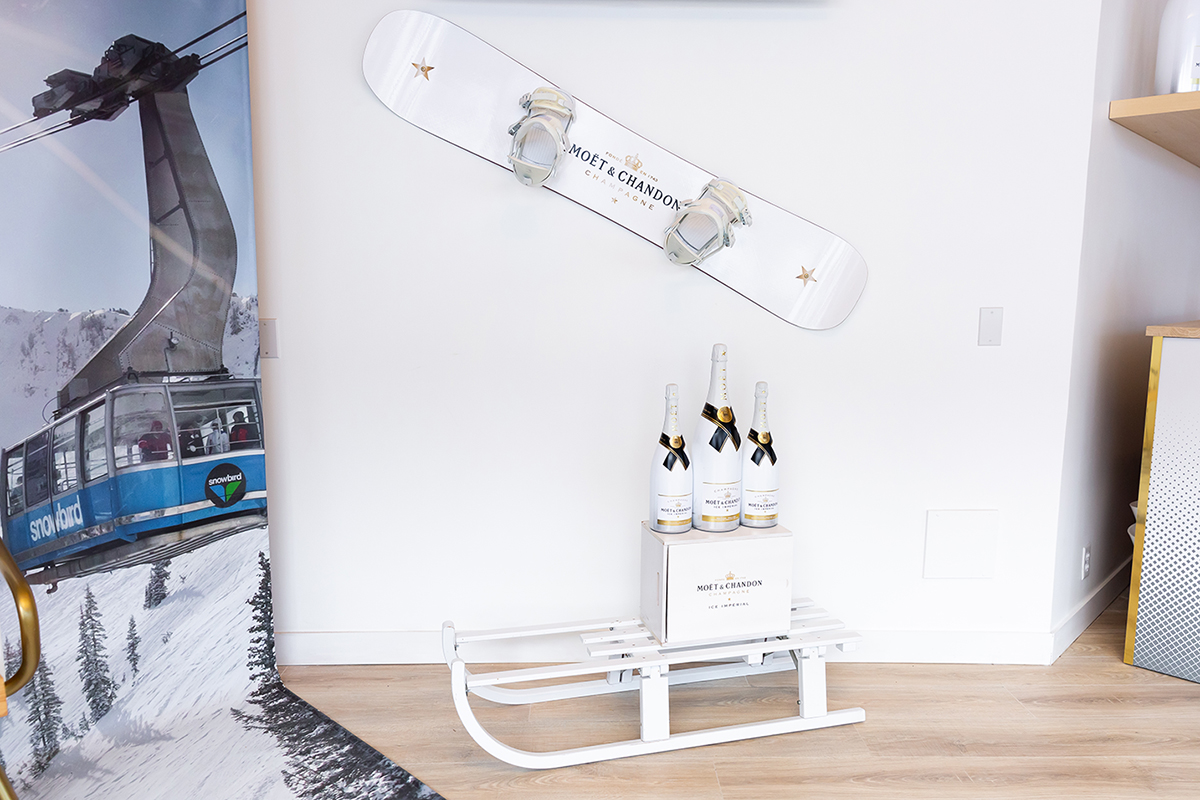 Moet Hennessy champagne lounge in Snowbird Alta
