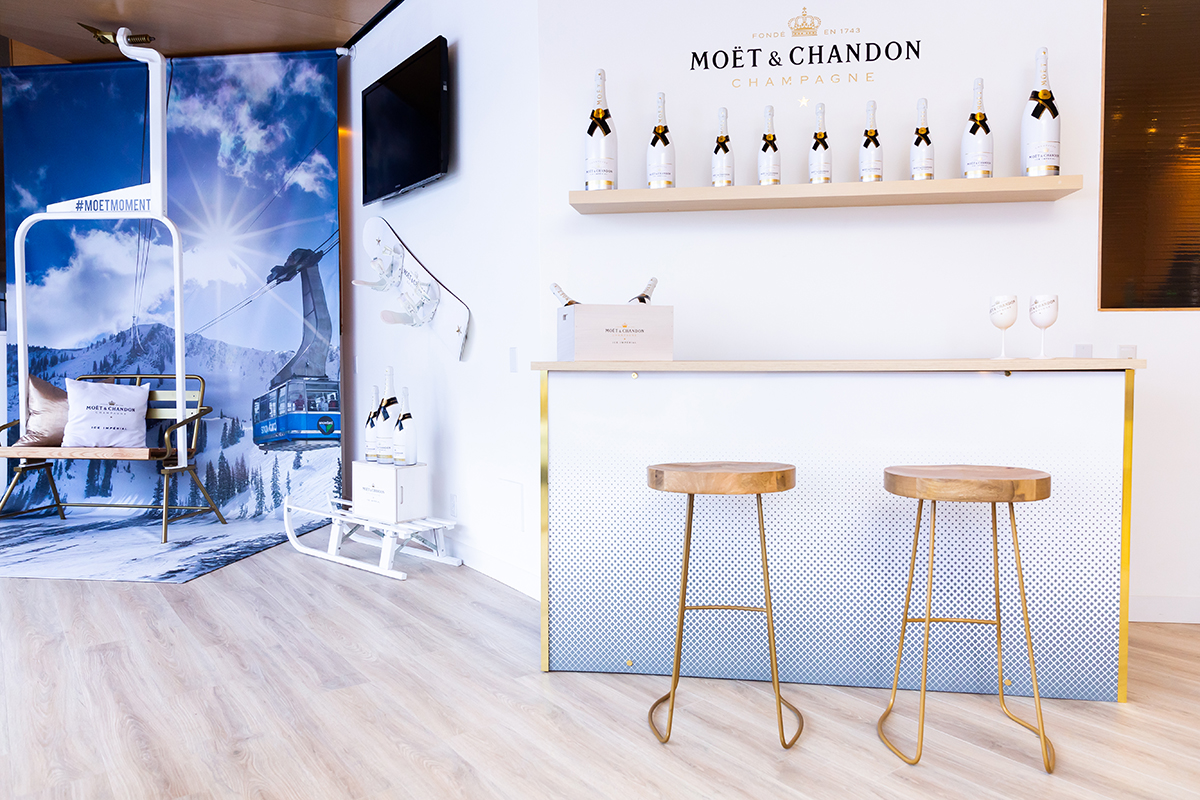 Moet Hennessy champagne lounge in Snowbird Alta