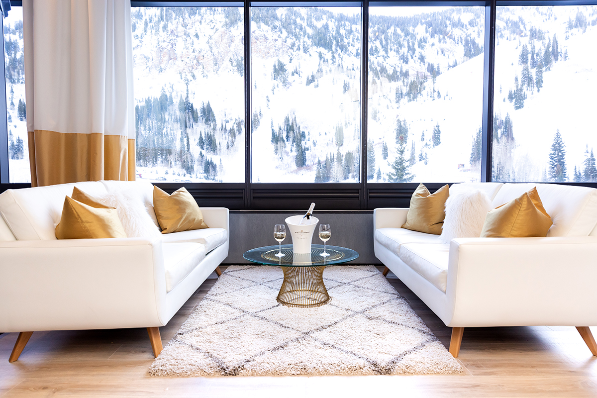 Moet Hennessy champagne lounge in Snowbird Alta