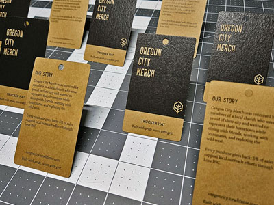 Custom apparel hang tags design and print production