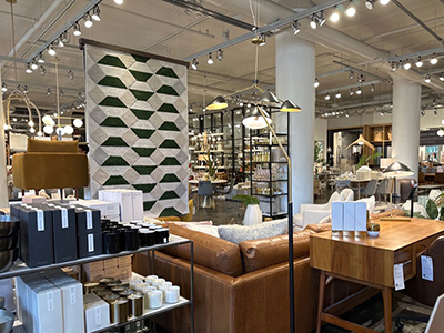 West Elm retail rug display fixture fabrication and installation